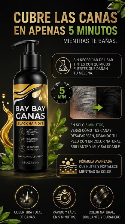 SHAMPOO TINTE BAY BAY CANAS + SERUM DE ARGÁN