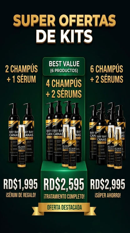 SHAMPOO TINTE BAY BAY CANAS + SERUM DE ARGÁN