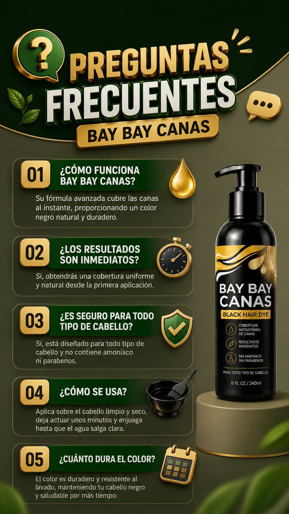 SHAMPOO TINTE BAY BAY CANAS + SERUM DE ARGÁN
